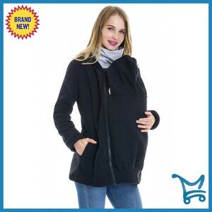 Fleece Maternity Baby Wearing Hoodie Jacket 3-in-1 Convertible